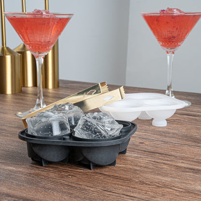 Bar Lux Black Silicone Ice Mold - 2" Rose, 4 Compartments - 1 count box