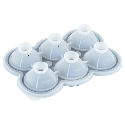 Bar Lux Black Silicone Ice Mold - 1 3/4" Sphere, 6 Compartments - 1 count box