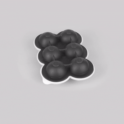 Bar Lux Black Silicone Ice Mold - 1 3/4" Sphere, 6 Compartments - 1 count box