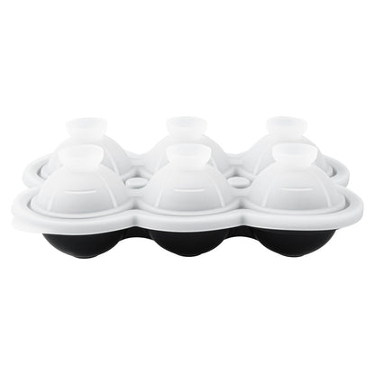 Bar Lux Black Silicone Ice Mold - 1 3/4" Sphere, 6 Compartments - 1 count box