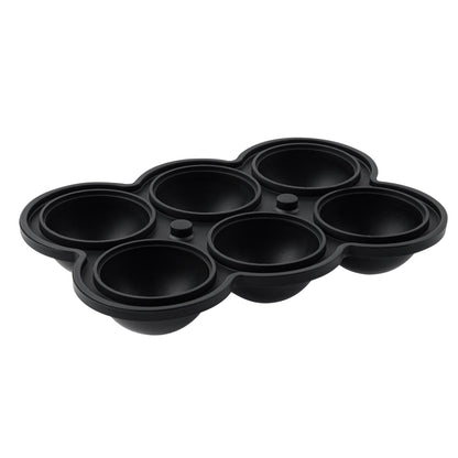 Bar Lux Black Silicone Ice Mold - 1 3/4" Sphere, 6 Compartments - 1 count box