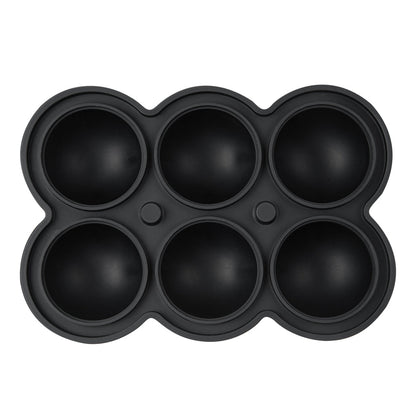 Bar Lux Black Silicone Ice Mold - 1 3/4" Sphere, 6 Compartments - 1 count box