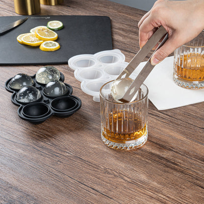 Bar Lux Black Silicone Ice Mold - 1 3/4" Sphere, 6 Compartments - 1 count box