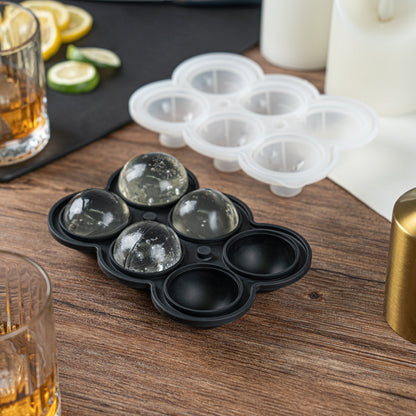 Bar Lux Black Silicone Ice Mold - 1 3/4" Sphere, 6 Compartments - 1 count box