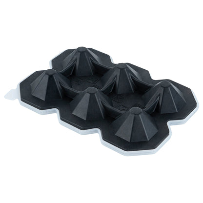 Bar Lux Black Silicone Ice Mold - 2" x 1 1/2" Diamond, 6 Compartments - 1 count box