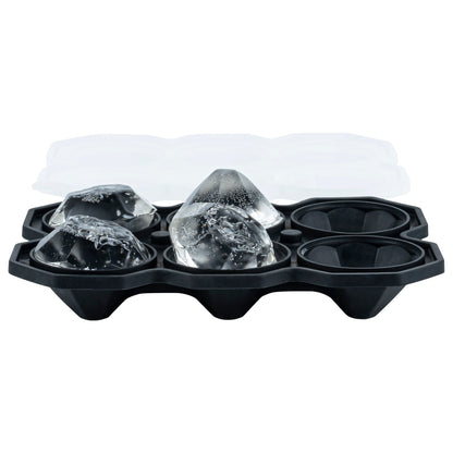Bar Lux Black Silicone Ice Mold - 2" x 1 1/2" Diamond, 6 Compartments - 1 count box