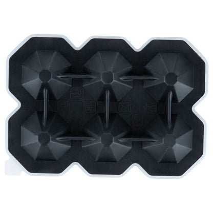 Bar Lux Black Silicone Ice Mold - 2" x 1 1/2" Diamond, 6 Compartments - 1 count box