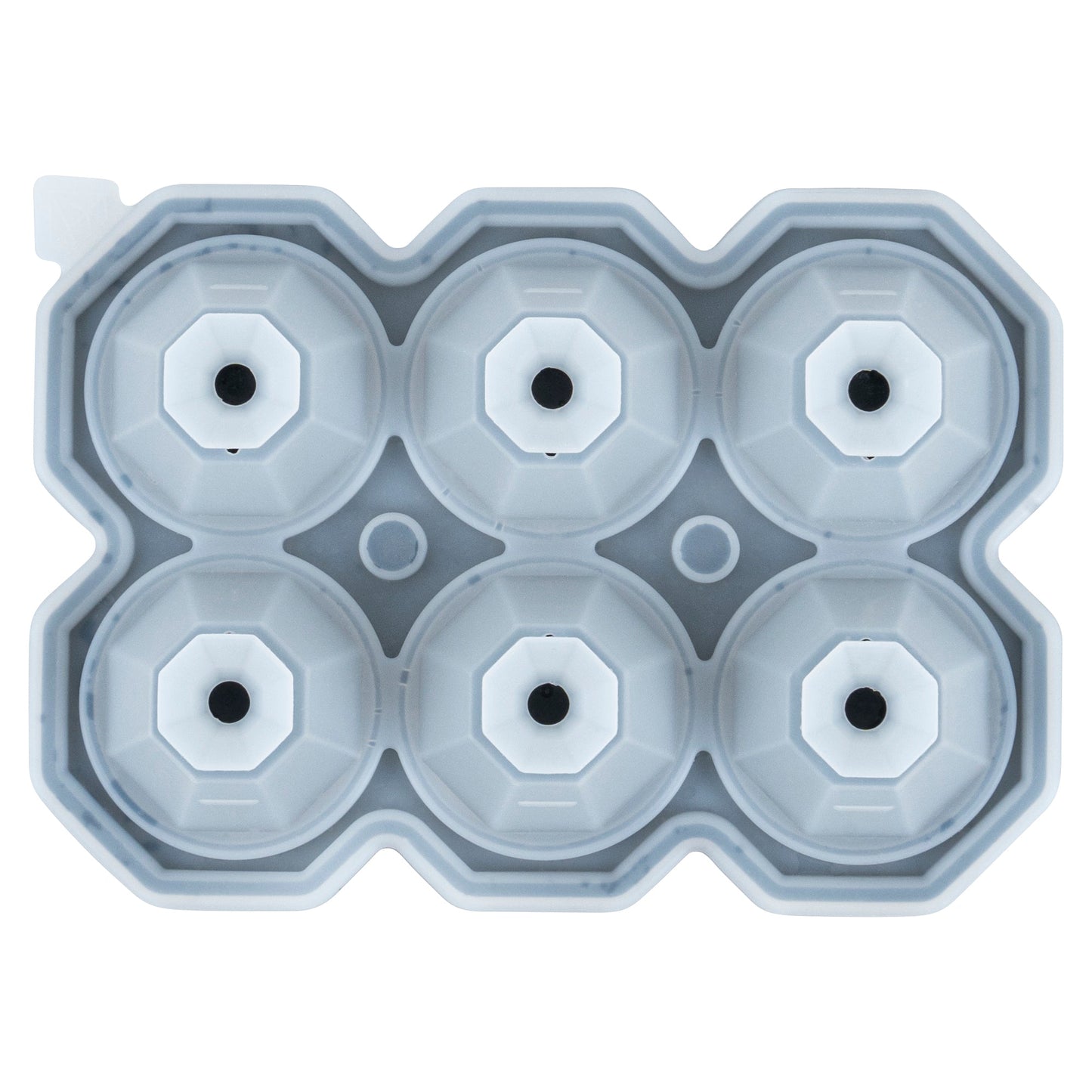 Bar Lux Black Silicone Ice Mold - 2" x 1 1/2" Diamond, 6 Compartments - 1 count box