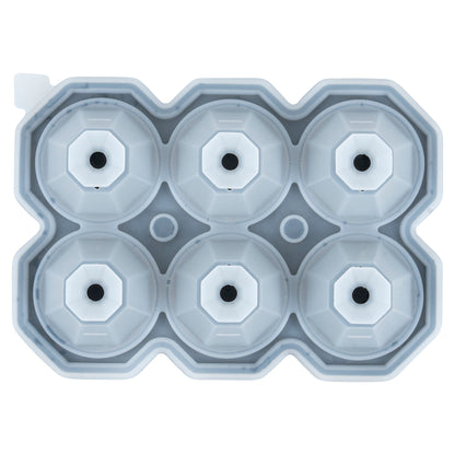 Bar Lux Black Silicone Ice Mold - 2" x 1 1/2" Diamond, 6 Compartments - 1 count box
