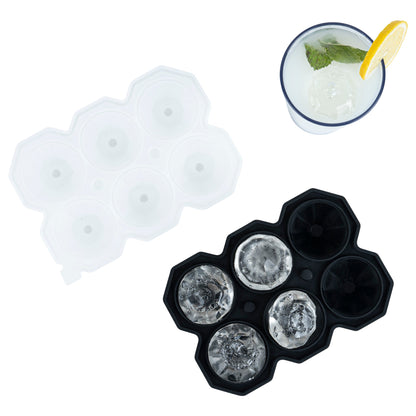 Bar Lux Black Silicone Ice Mold - 2" x 1 1/2" Diamond, 6 Compartments - 1 count box