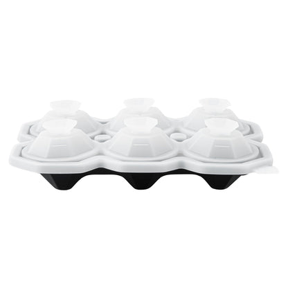 Bar Lux Black Silicone Ice Mold - 2" x 1 1/2" Diamond, 6 Compartments - 1 count box