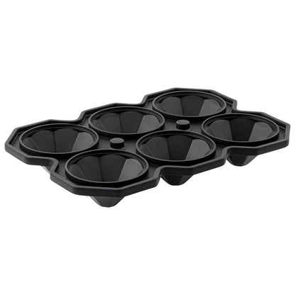 Bar Lux Black Silicone Ice Mold - 2" x 1 1/2" Diamond, 6 Compartments - 1 count box