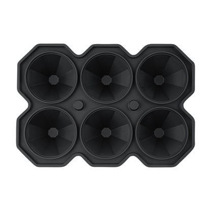 Bar Lux Black Silicone Ice Mold - 2" x 1 1/2" Diamond, 6 Compartments - 1 count box