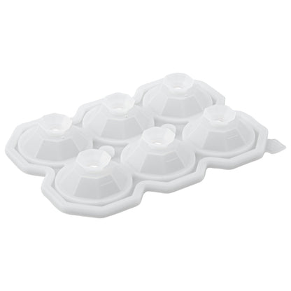 Bar Lux Black Silicone Ice Mold - 2" x 1 1/2" Diamond, 6 Compartments - 1 count box