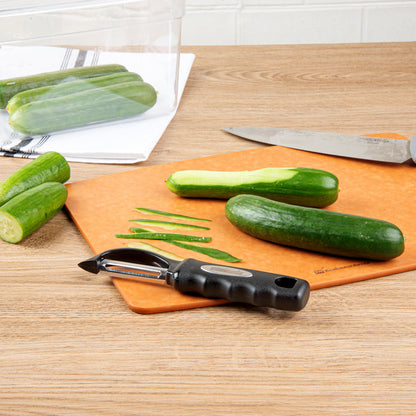 Comfy Grip Black Stainless Steel Vegetable Peeler - 7 1/2" - 1 count box