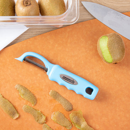 Comfy Grip Blue Stainless Steel Vegetable Peeler - 7 1/2" - 1 count box