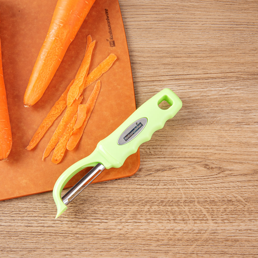Comfy Grip Green Stainless Steel Vegetable Peeler - 7 1/2" - 1 count box