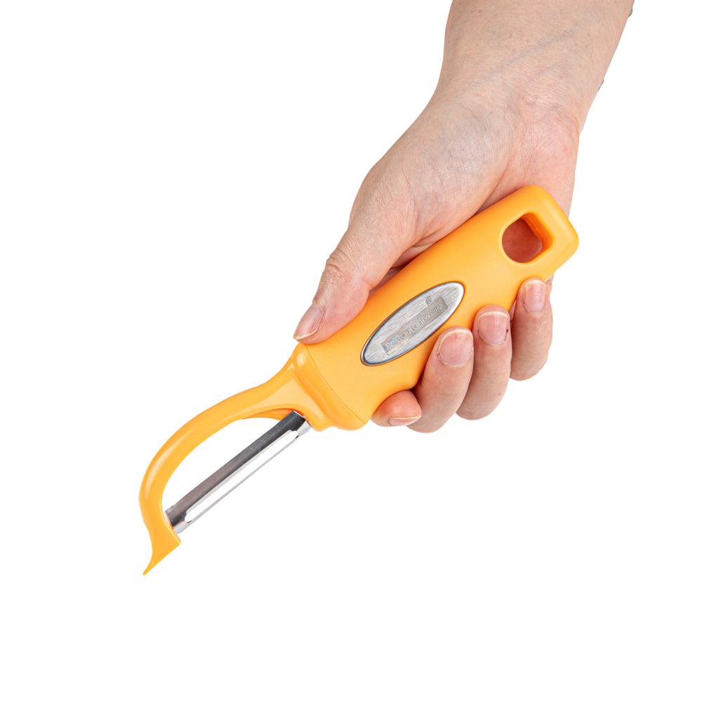 Comfy Grip Tangerine Orange Stainless Steel Vegetable Peeler - 7 1/2" - 1 count box