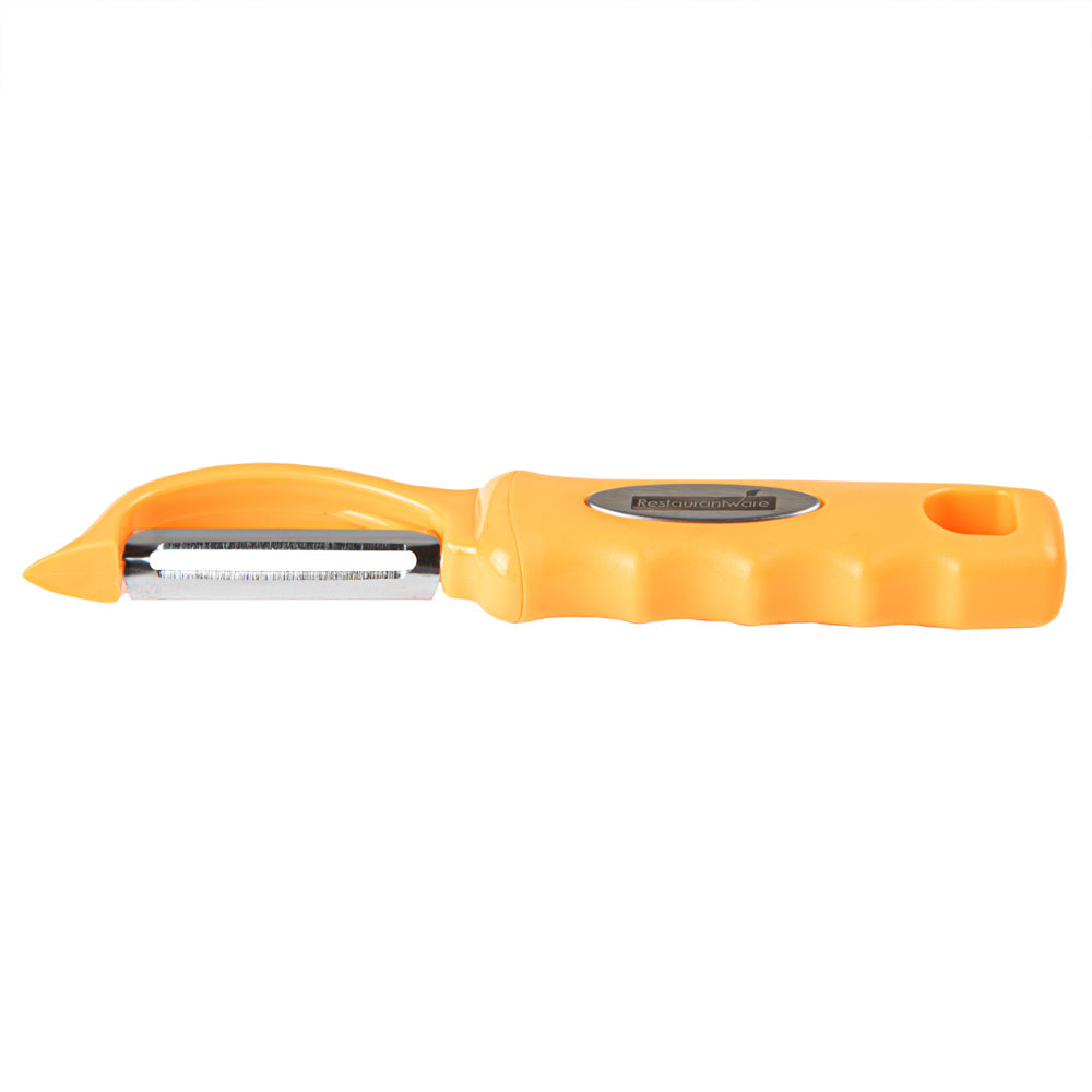 Comfy Grip Tangerine Orange Stainless Steel Vegetable Peeler - 7 1/2" - 1 count box