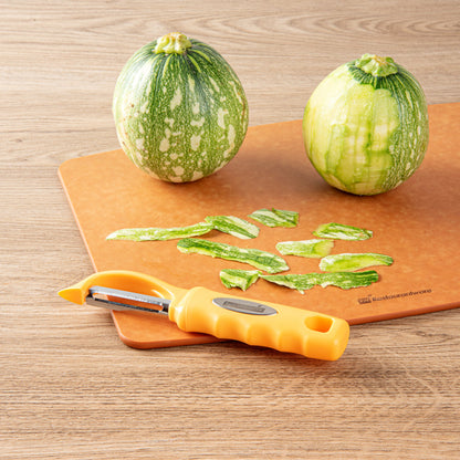 Comfy Grip Tangerine Orange Stainless Steel Vegetable Peeler - 7 1/2" - 1 count box