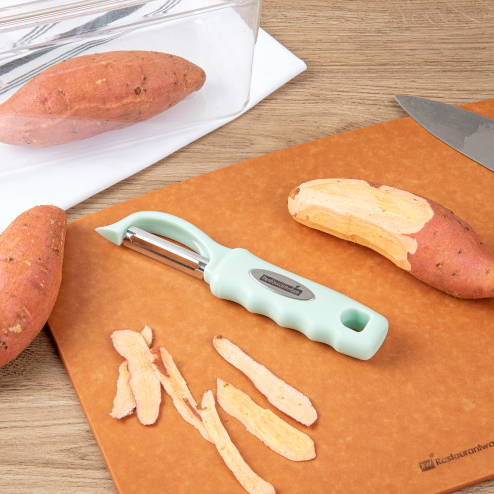 Comfy Grip Teal Stainless Steel Vegetable Peeler - 7 1/2" - 1 count box