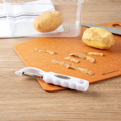 Comfy Grip White Stainless Steel Vegetable Peeler - 7 1/2" - 1 count box