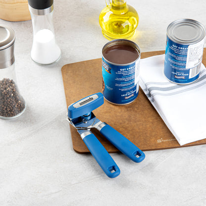 Comfy Grip Midnight Blue Stainless Steel Can Opener - 7 3/4" x 2" x 2 1/4" - 1 count box