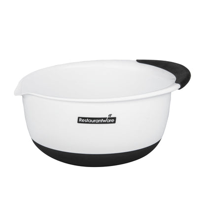 Comfy Grip White Plastic 3-Piece Mixing Bowl Set - with Pour Spout - 1 count box