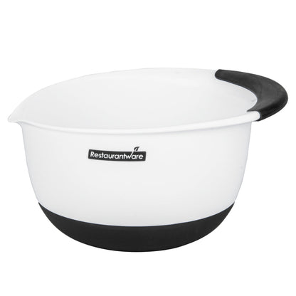 Comfy Grip White Plastic 3-Piece Mixing Bowl Set - with Pour Spout - 1 count box