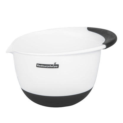 Comfy Grip White Plastic 3-Piece Mixing Bowl Set - with Pour Spout - 1 count box