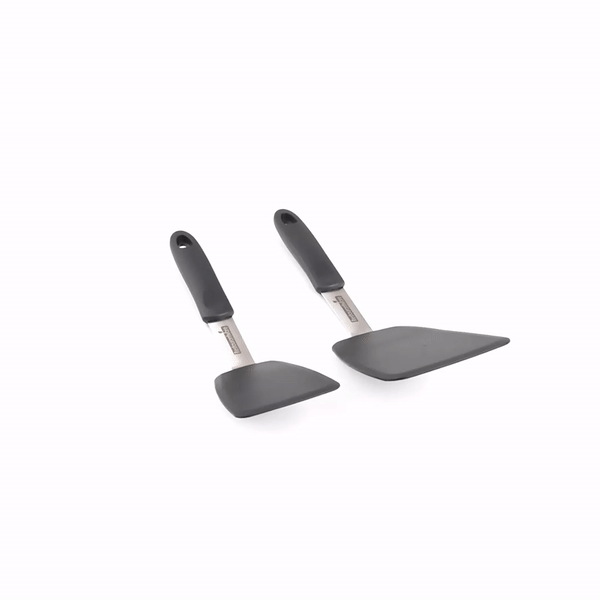 Comfy Grip Black Silicone 2-Piece Solid Turner Set - 1 count box