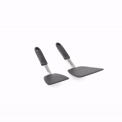 Comfy Grip Black Silicone 2-Piece Solid Turner Set - 1 count box