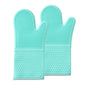 Comfy Grip Turquoise Silicone 2-Piece Oven Mitt Set - Heat-Resistant - 14" x 7 1/4" x 1 1/2" - 1 count box