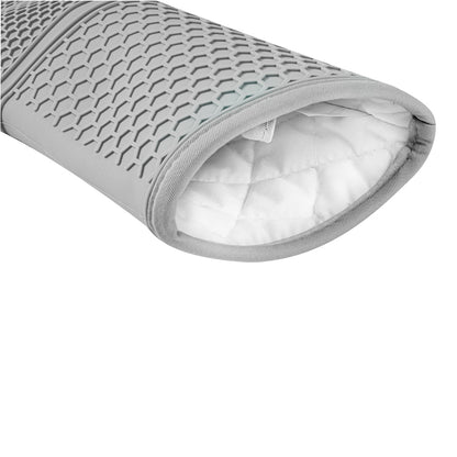 Comfy Grip Gray Silicone 2-Piece Oven Mitt Set - Heat-Resistant - 14" x 7 1/4" x 1 1/2" - 1 count box