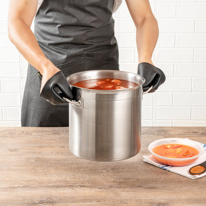 Comfy Grip Black Silicone 2-Piece Mini Pot Holder Mitt Set - Heat-Resistant - 4 1/4" x 3 1/2" x 4 1/4" - 1 count box