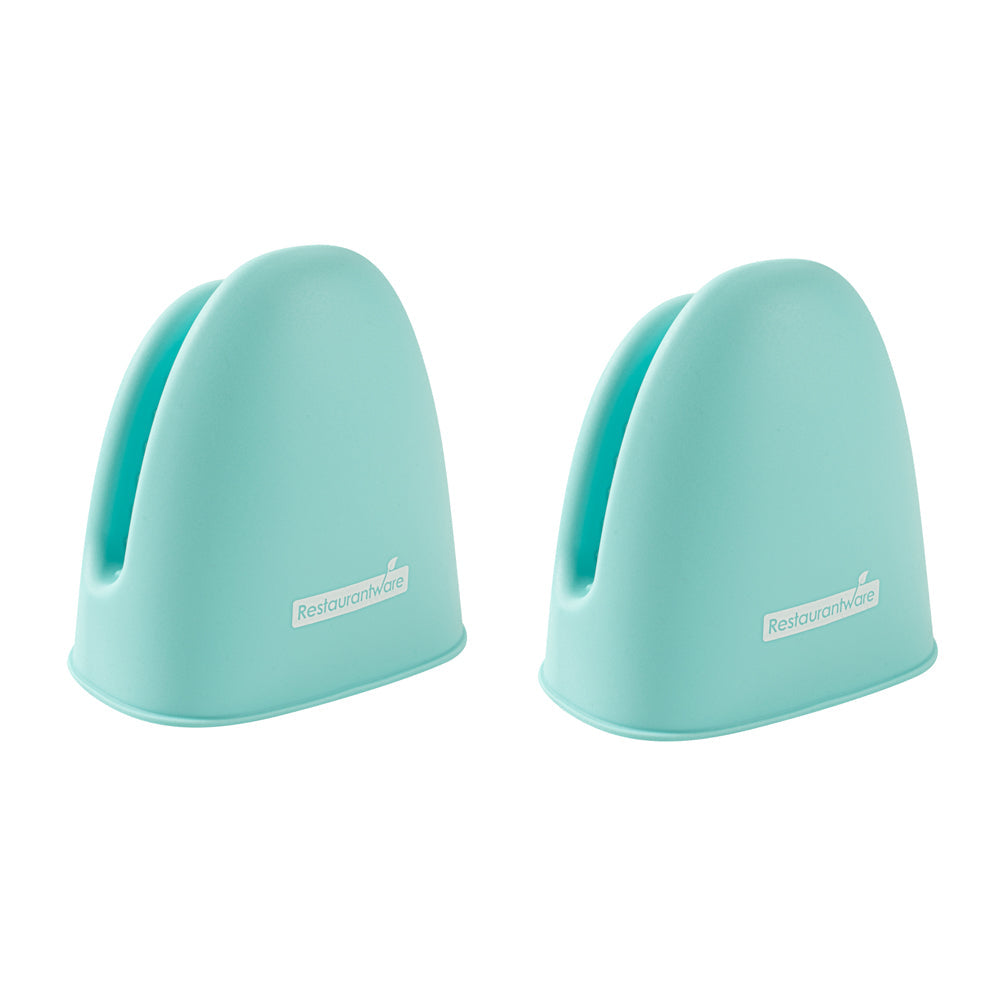 Comfy Grip Turquoise Silicone 2-Piece Mini Pot Holder Mitt Set - Heat-Resistant - 4 1/4" x 3 1/2" x 4 1/4" - 1 count box