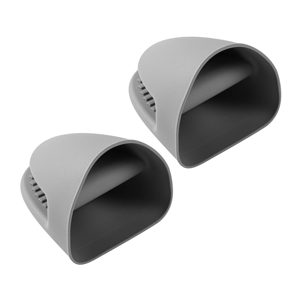 Comfy Grip Gray Silicone 2-Piece Mini Pot Holder Mitt Set - Heat-Resistant - 4 1/4" x 3 1/2" x 4 1/4" - 1 count box
