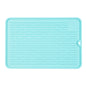 Comfy Grip Rectangle Turquoise Silicone Dish Drying Mat - 11 3/4" x 7 3/4" x 1/4" - 1 count box