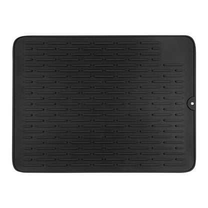 Comfy Grip Rectangle Black Silicone Dish Drying Mat - 15 3/4" x 11 3/4" - 1 count box