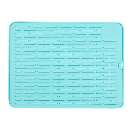 Comfy Grip Rectangle Turquoise Silicone Dish Drying Mat - 15 3/4" x 11 3/4" - 1 count box