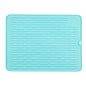 Comfy Grip Rectangle Turquoise Silicone Dish Drying Mat - 15 3/4" x 11 3/4" - 1 count box