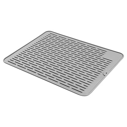 Comfy Grip Rectangle Gray Silicone Dish Drying Mat - 15 3/4" x 11 3/4" - 1 count box