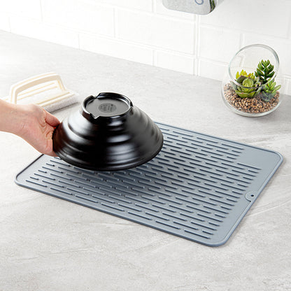 Comfy Grip Rectangle Gray Silicone Dish Drying Mat - 15 3/4" x 11 3/4" - 1 count box
