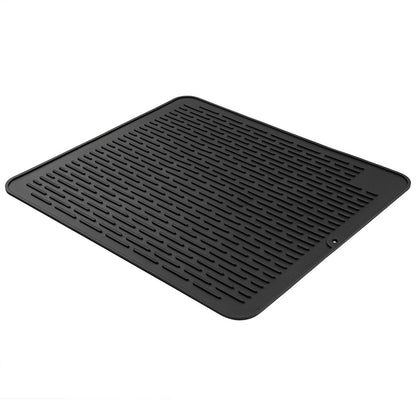 Comfy Grip Rectangle Black Silicone Dish Drying Mat - 17 3/4" x 15 3/4" - 1 count box