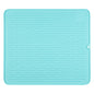 Comfy Grip Rectangle Turquoise Silicone Dish Drying Mat - 17 3/4" x 15 3/4" - 1 count box