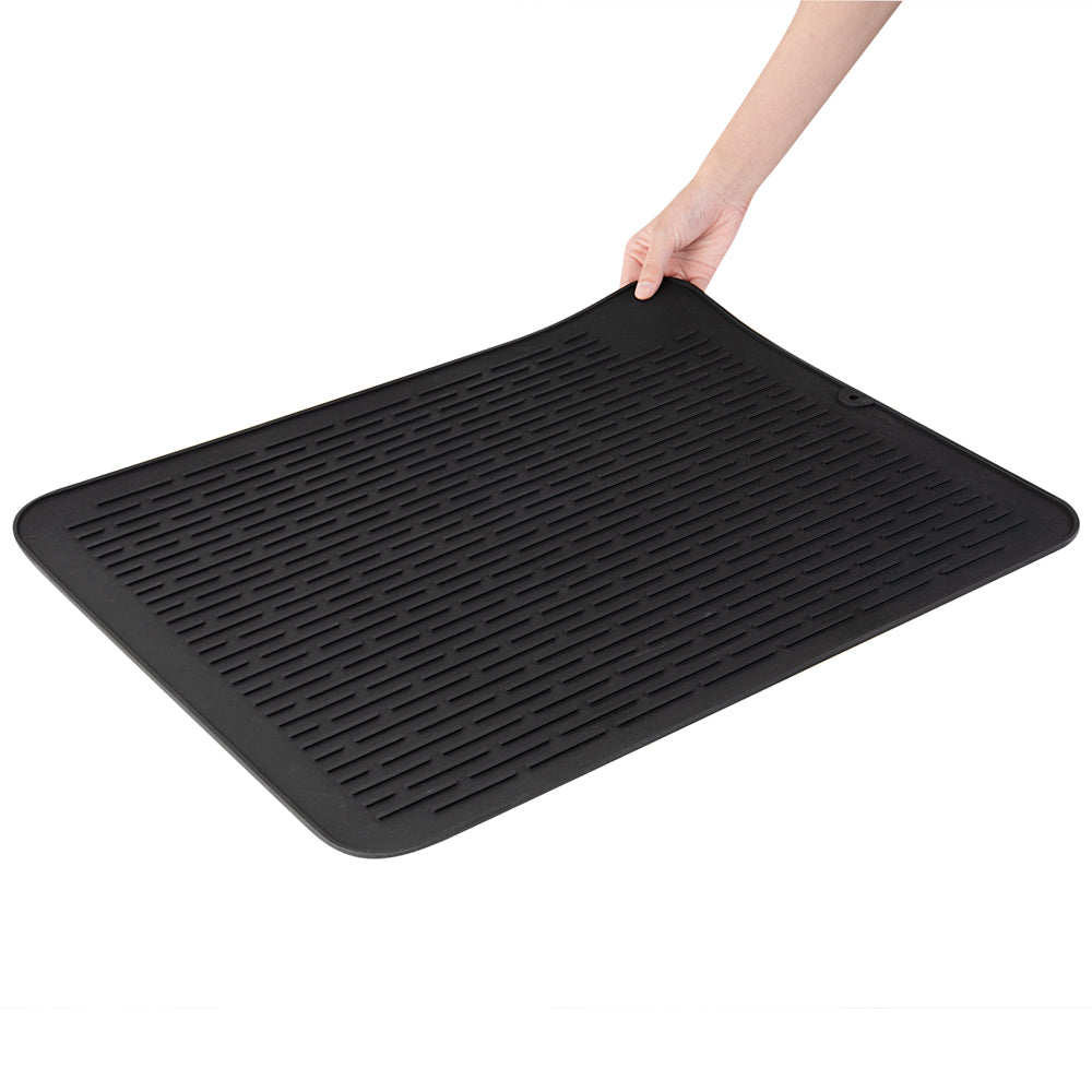 Comfy Grip Rectangle Black Silicone Dish Drying Mat - 23" x 18" - 1 count box