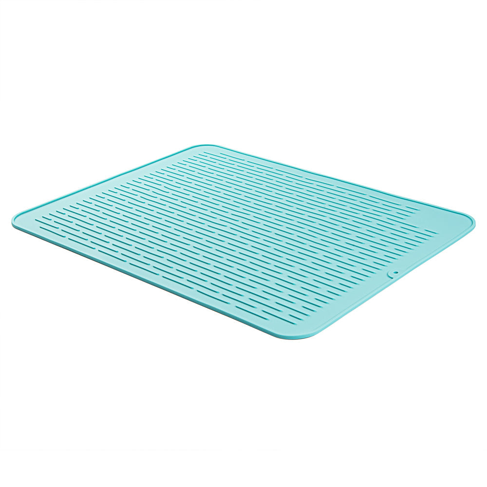 Comfy Grip Rectangle Turquoise Silicone Dish Drying Mat - 23" x 18" - 1 count box