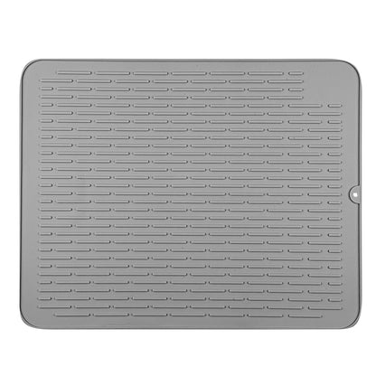 Comfy Grip Rectangle Gray Silicone Dish Drying Mat - 23" x 18" - 1 count box