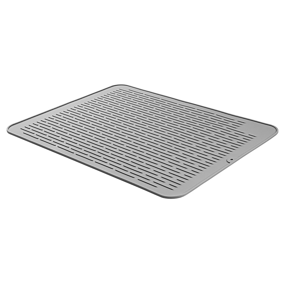 Comfy Grip Rectangle Gray Silicone Dish Drying Mat - 23" x 18" - 1 count box