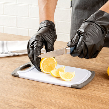 Comfy Grip White and Gray Plastic Cutting Board Set - Includes 3 Boards, with Juice Groove, Handle - 1 count box